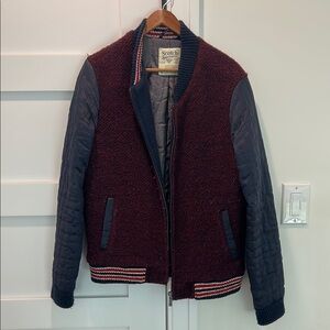 Scotch & Soda Burgundy and Navy Men's Jacket